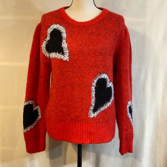 Hunter Bell Scarlet Heart red Esme knit pullover sweater